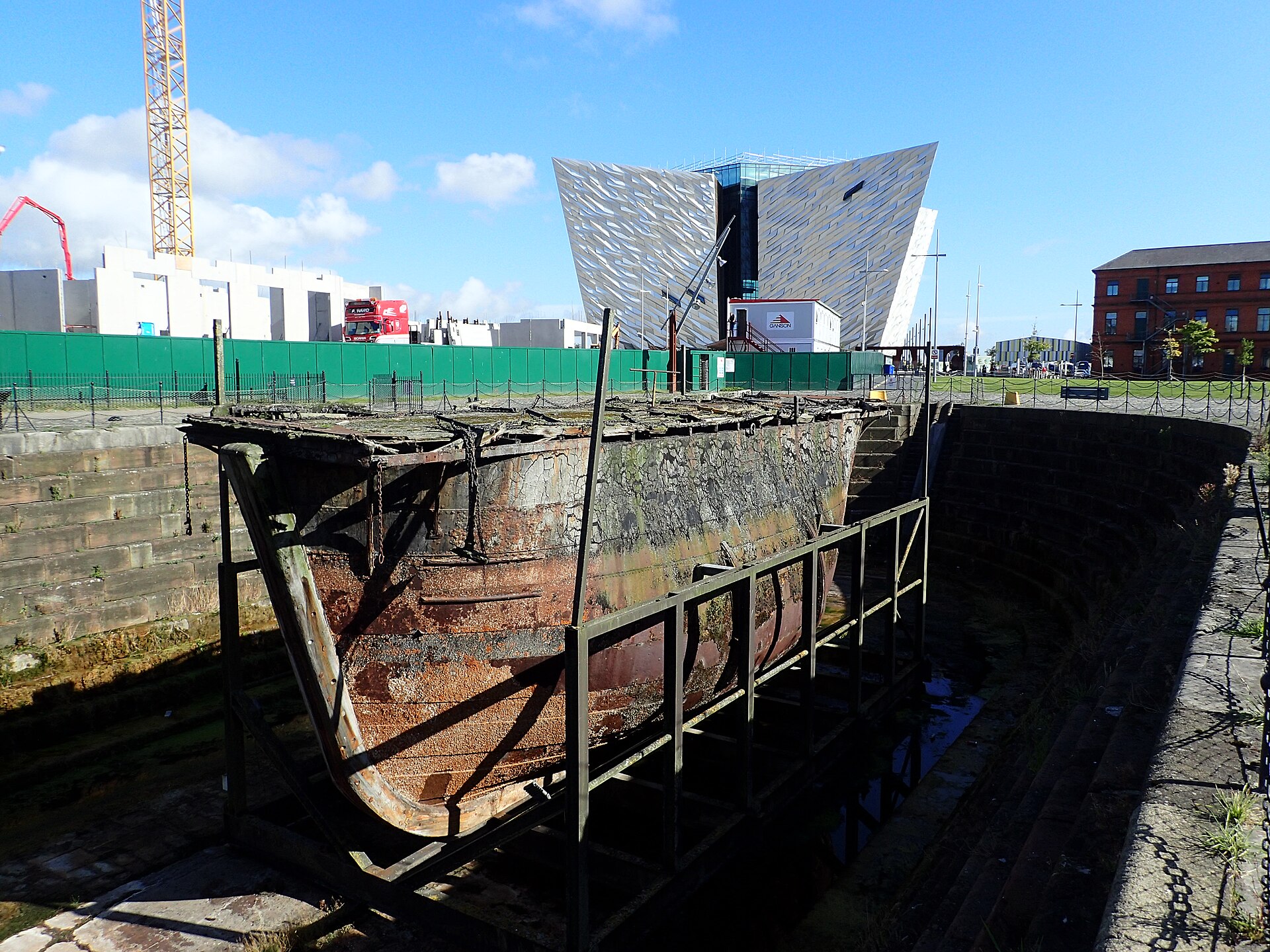 The Titanic Belfast museum next to the old shipyard